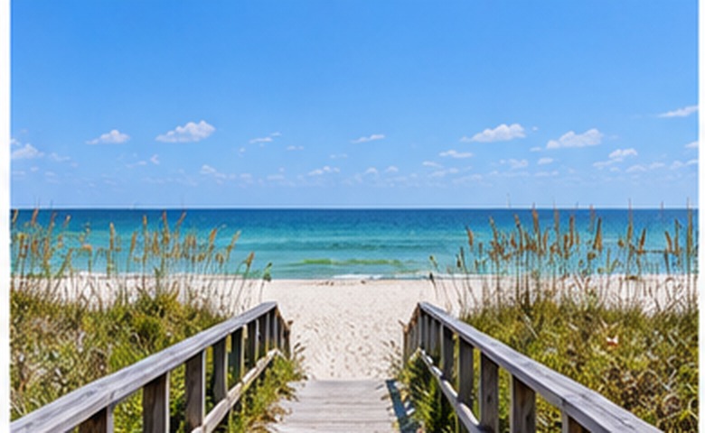 Fictional Solmaris beach boardwalk
